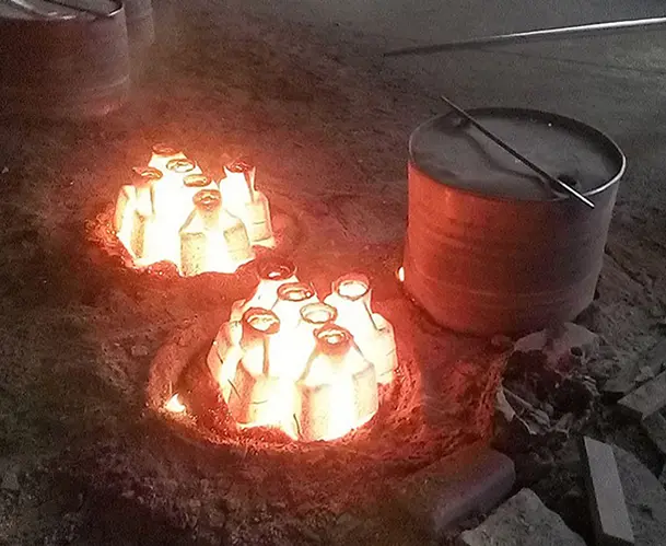 Casting process of water glass casting